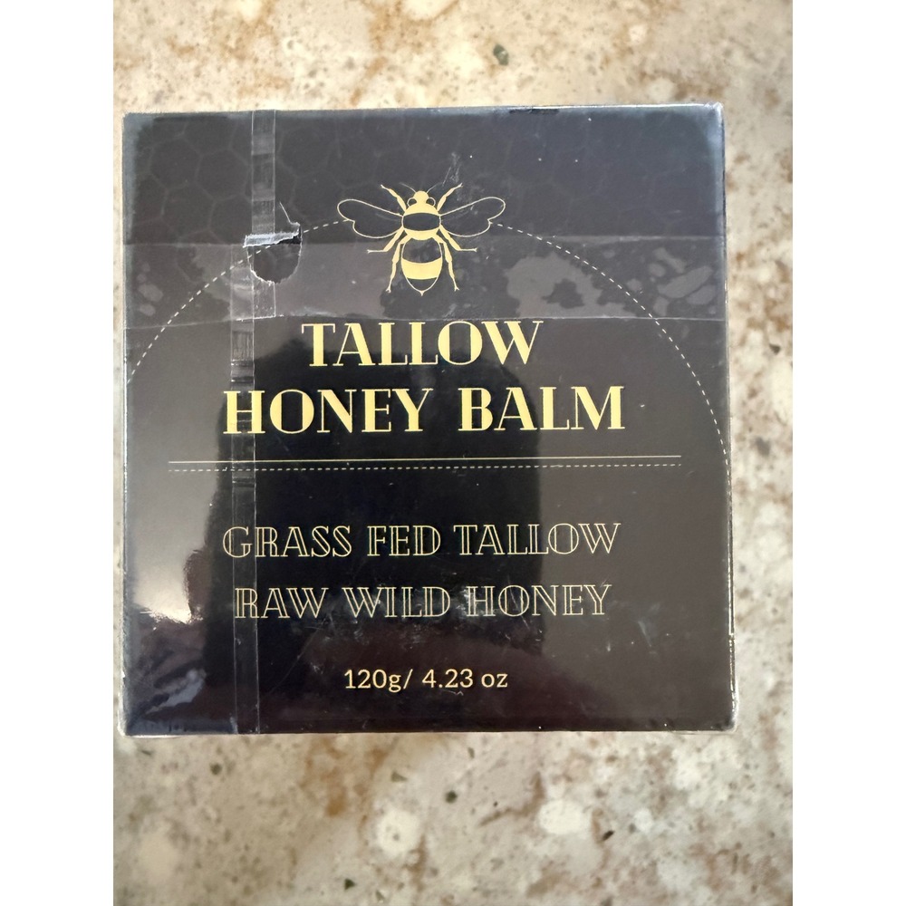 Tallow Honey Balm Grass Fed Beef Tallow‎ Raw Wild Honey Skin Moisturizer  4.23oz